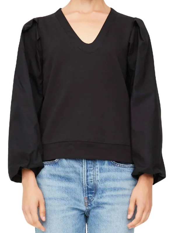 Bianca Pullover Top In Black