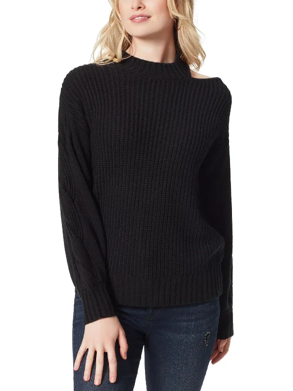 Emmalynn Womens Ribbed Trim Casual Pullover Sweater