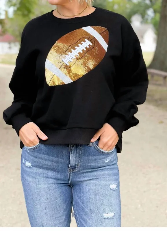 Football Sweat Shirt In Black