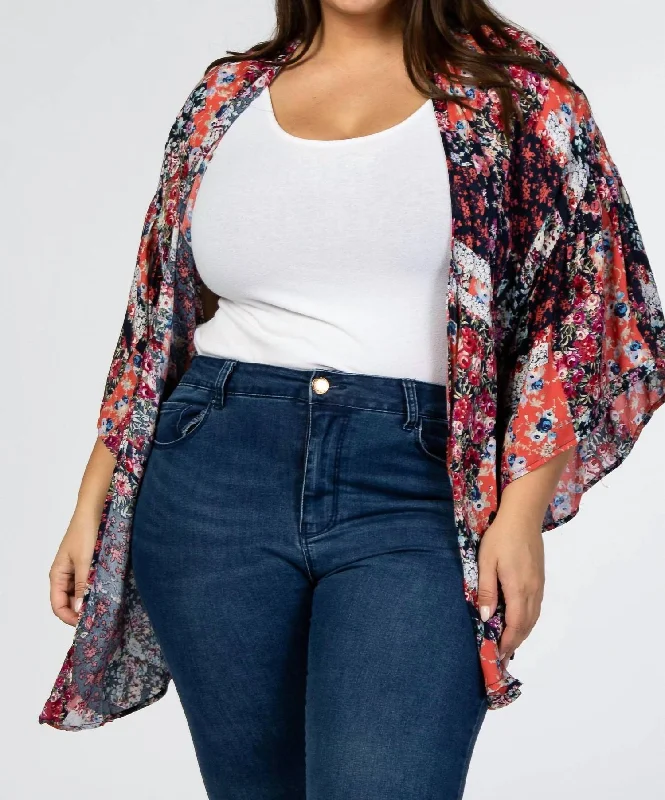 Orchard Kimono In Navy Floral