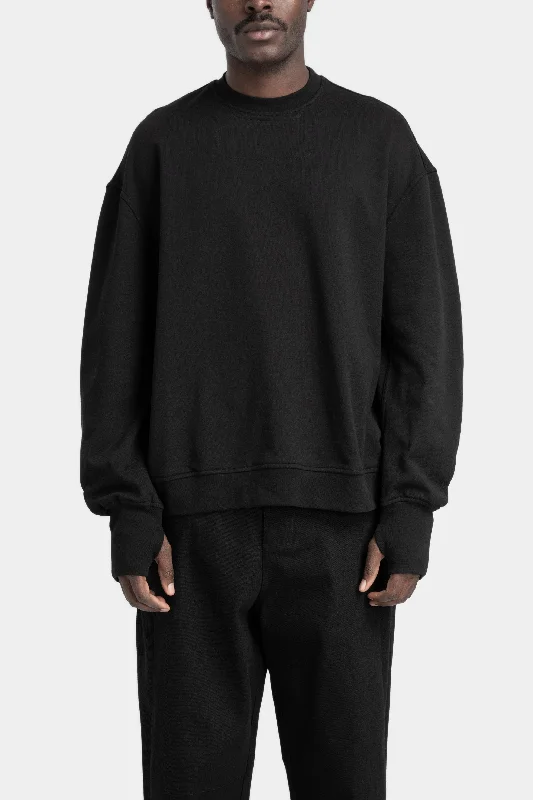 Oversized dip pocket crewneck sweatshirt