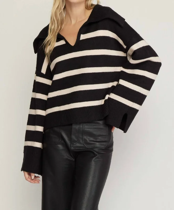 Sailing Away Sweater In Black