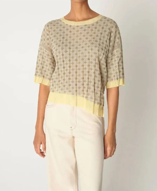 Victorine Sweater In Yellow Jacquard