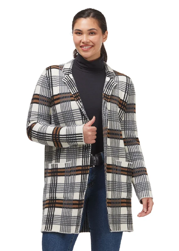 Plaid Sweater Jacket