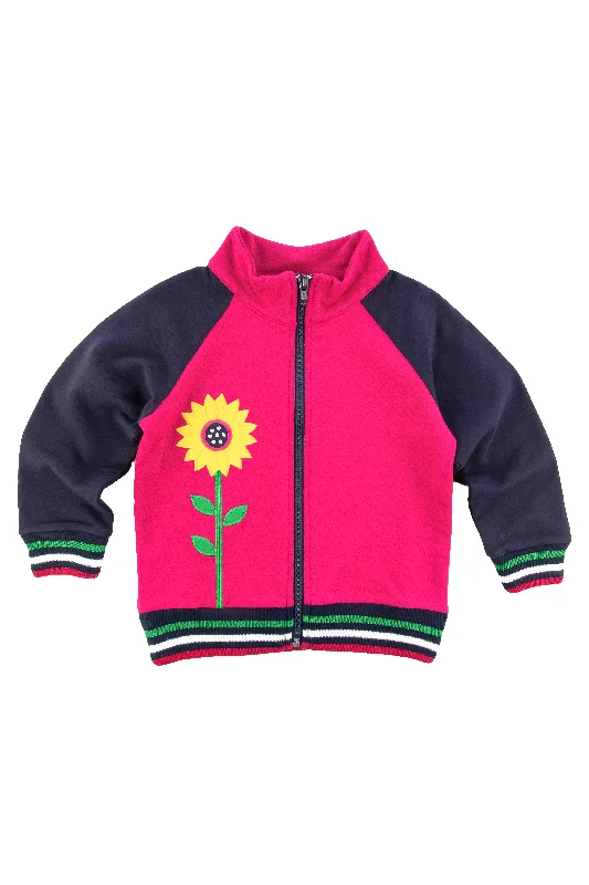 French Terry Jacket With Sunflower