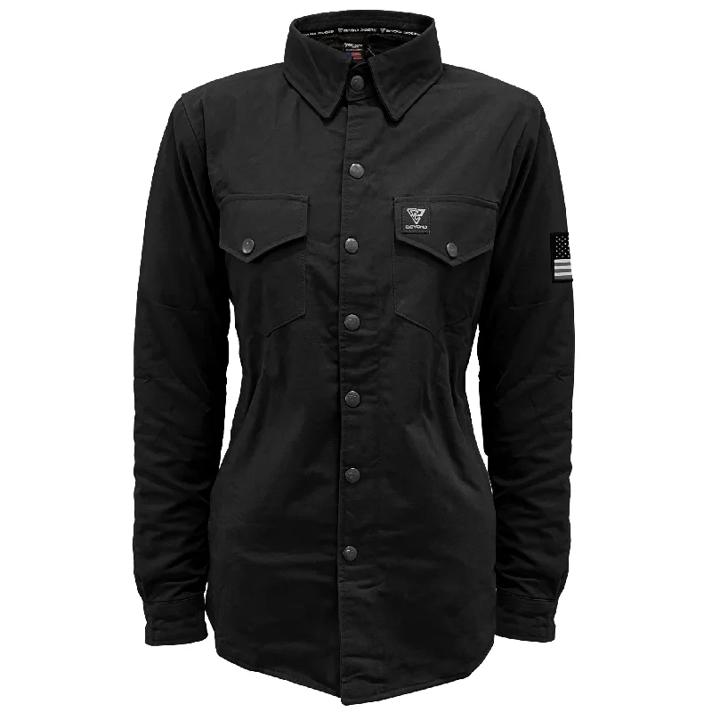 Protective Canvas Jacket for Women - Black with Pads