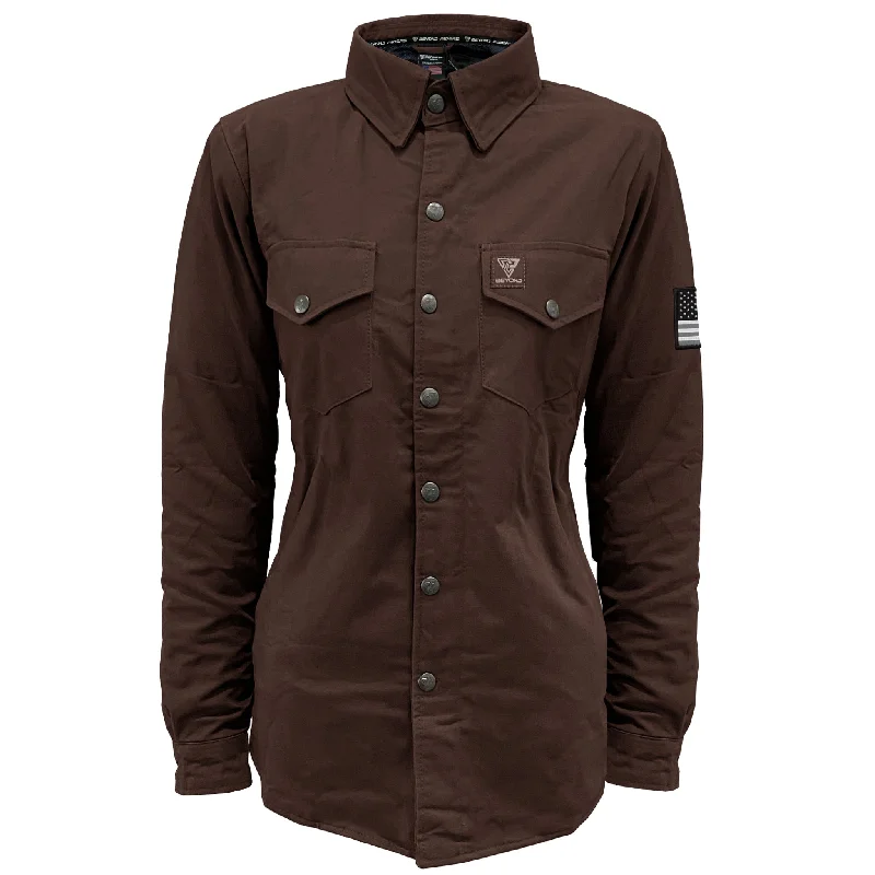 Protective Canvas Jacket for Women - Dark Brown with Pads