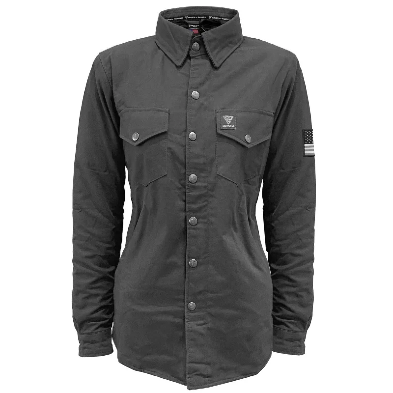 Protective Canvas Jacket for Women - Dark Grey with Pads