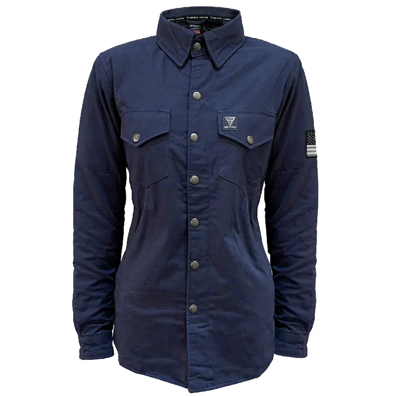 Protective Canvas Jacket for Women - Navy Blue with Pads