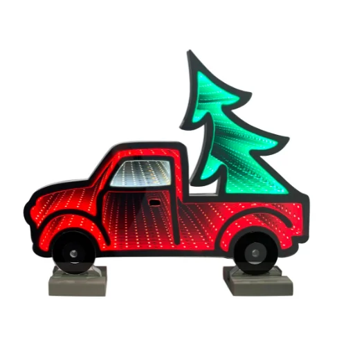 15.7” x 12.4” Truck & Tree Infinity Mirror Window Wall Decor