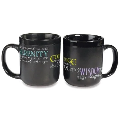 Black Serenity Prayer Mug