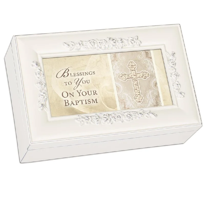 Blessings to You On Your Baptism Petite Rose Music Box