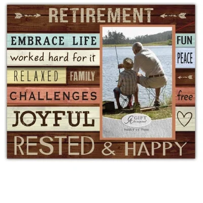 Retirement Multicolor Joyful Words Frame