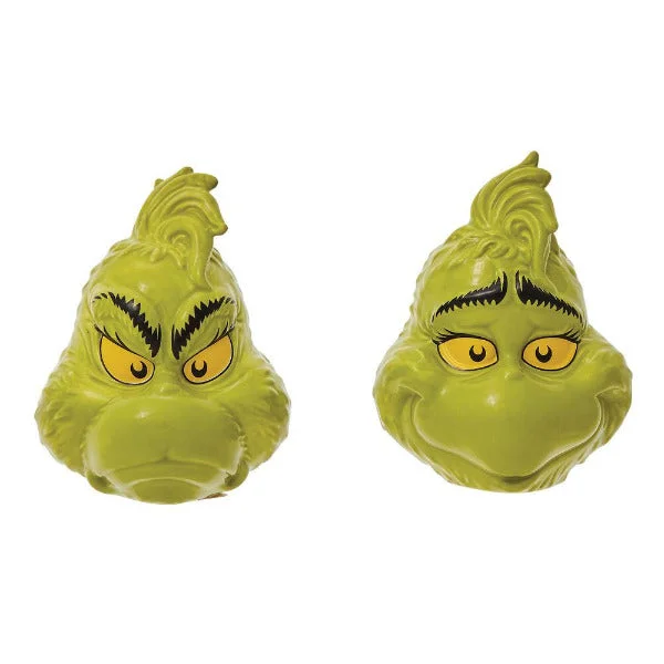 Grinch Head Sculpted Salt & Pepper Shakers