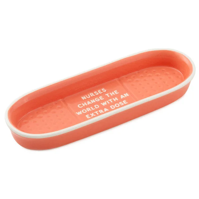 Hallmark Nurses Coral Bandage-Shaped Trinket Dish