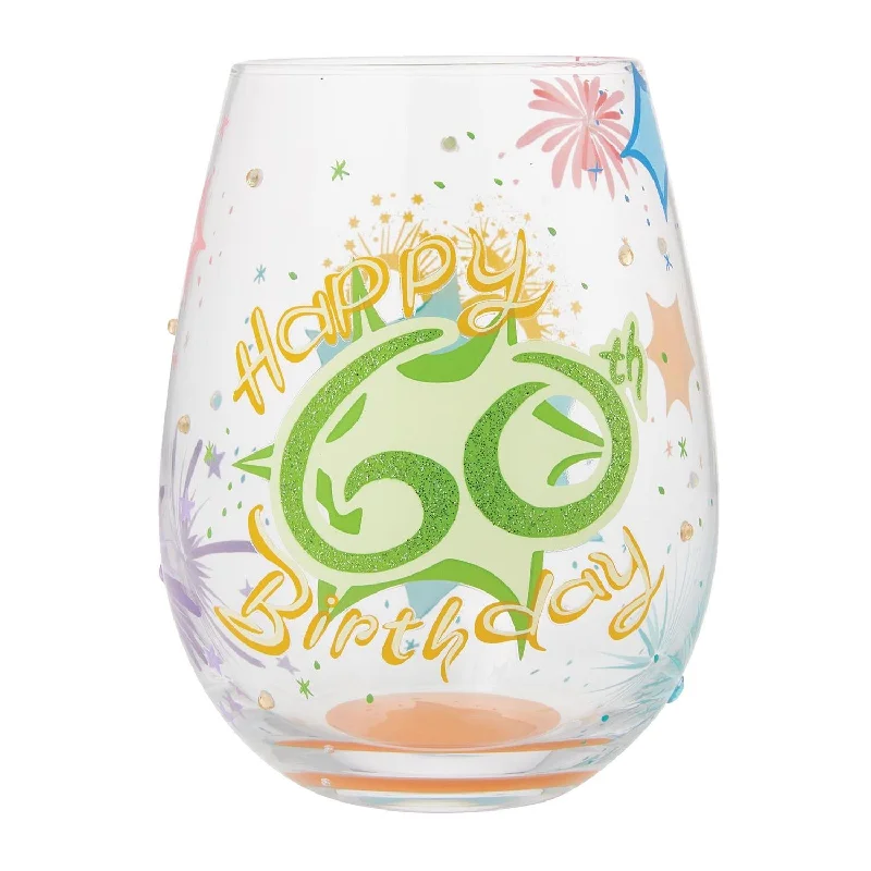 Happy 60th Lolita Stemless Wine Glass