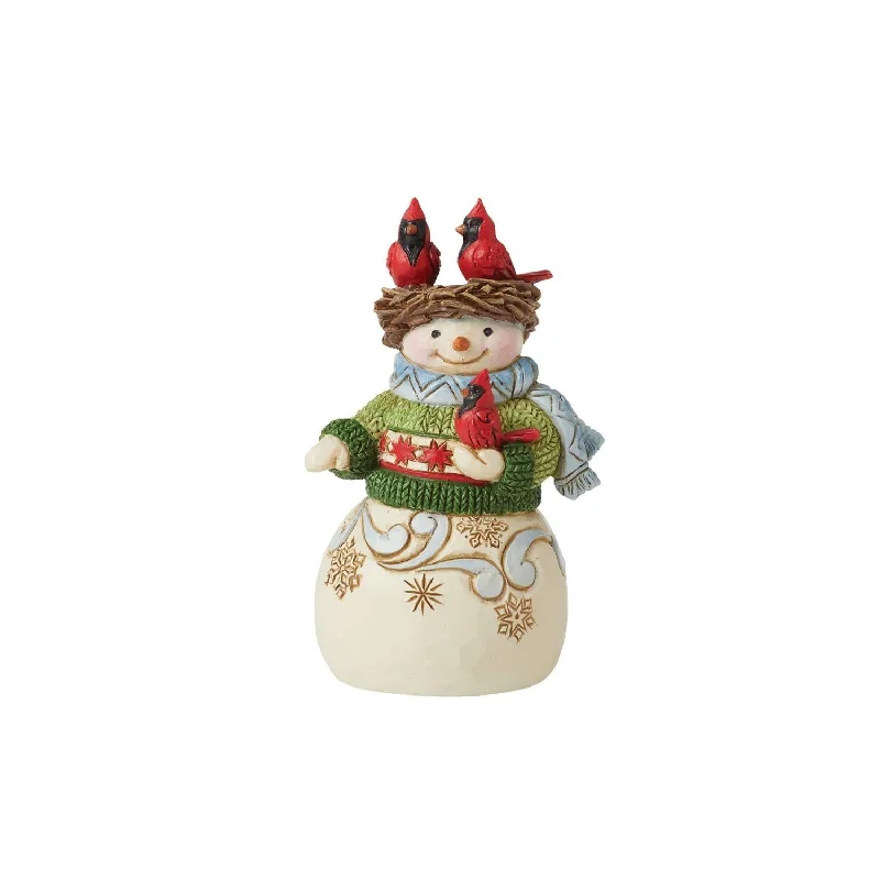 Jim Shore Heartwood Creek Mini Snowman with Nest on Head