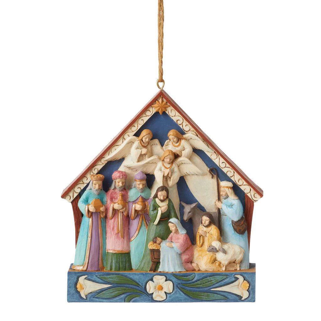 Jim Shore Heartwood Creek Nativity Stable Ornament