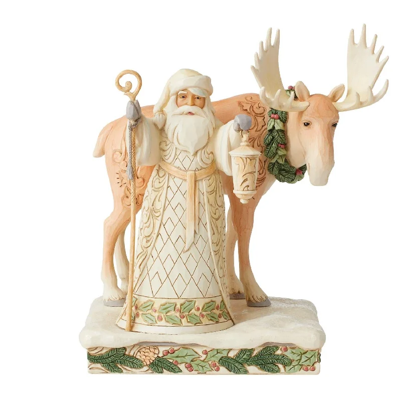 Jim Shore Heartwood Creek White Woodland Santa/Moose