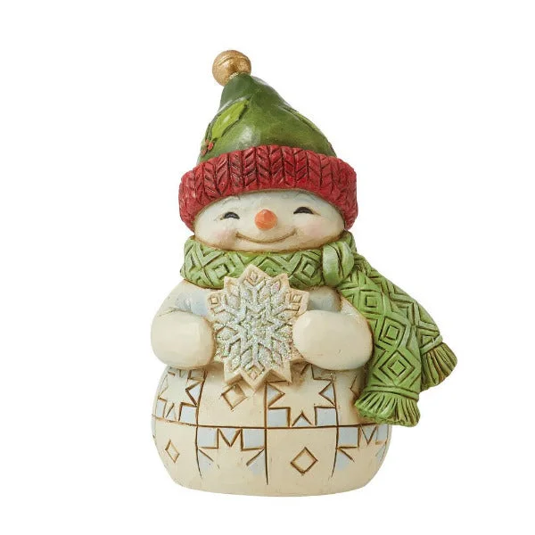 Jim Shore Mini Snowman with Snowflake Figurine