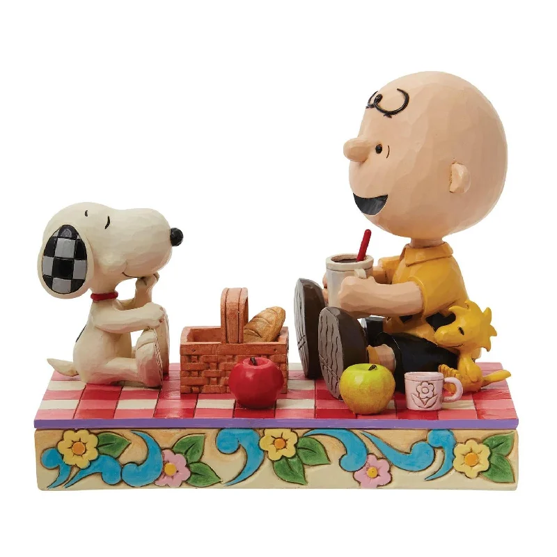 Jim Shore Peanuts Snoopy, Charlie Brown & Woodstock Picnic Figurine