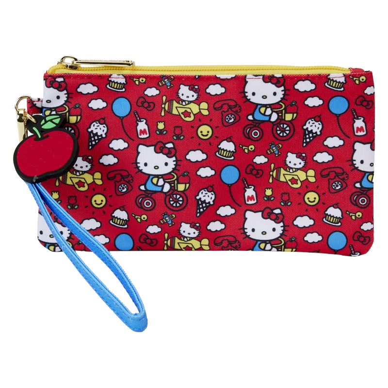 Loungefly Sanrio Hello Kitty 50th Anniversary All-Over Print Nylon Zipper Pouch Wristlet