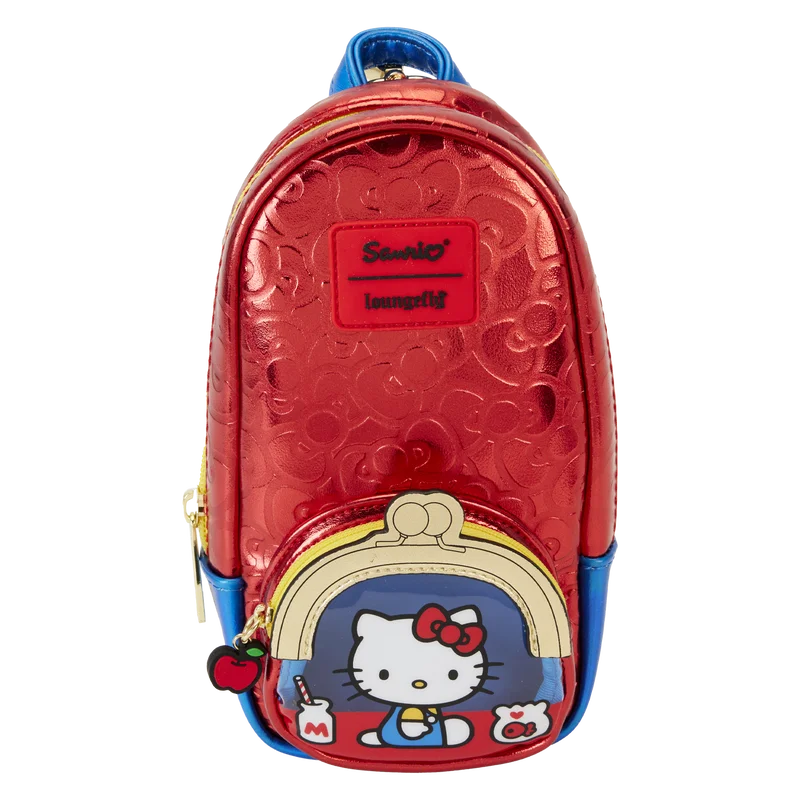 Loungefly Sanrio Hello Kitty 50th Anniversary Coin Bag Metallic Stationery Mini Backpack Pencil Case