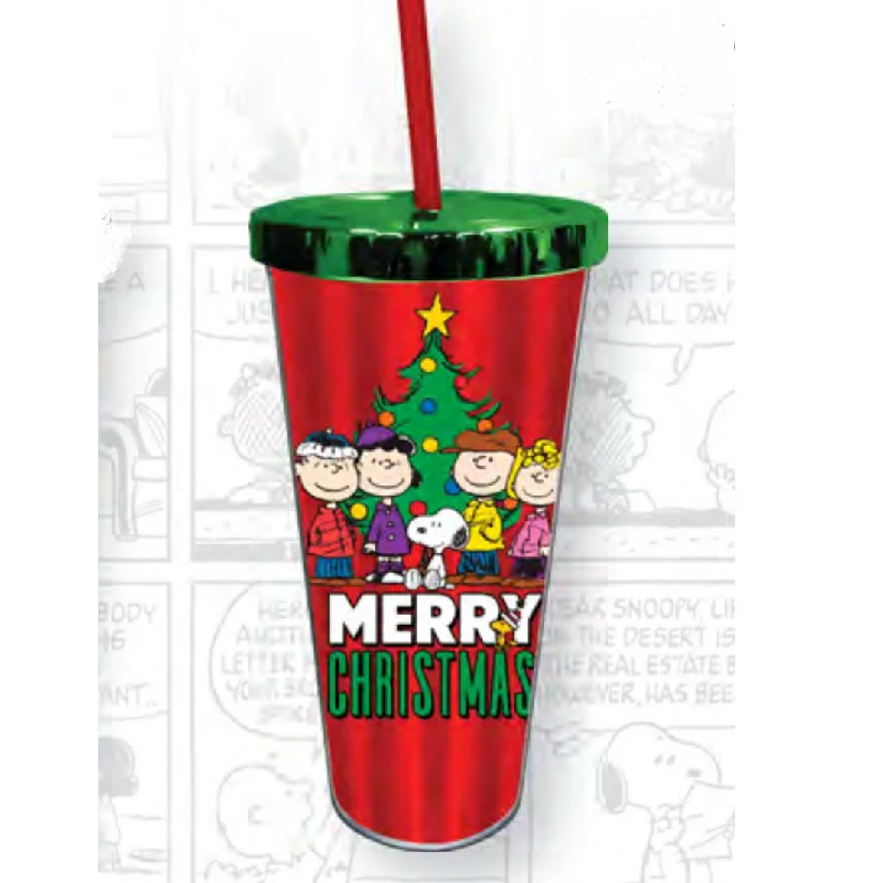 Snoopy and the Peanuts Gang Christmas 20 oz. Foil Cup