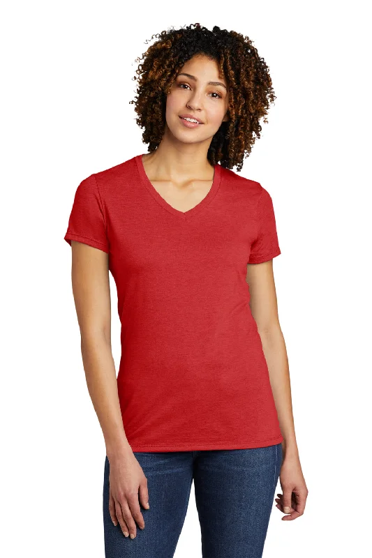 Allmade Womens Short Sleeve V-Neck T-Shirt - Rise Up Red