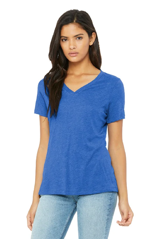 Bella + Canvas Womens Short Sleeve V-Neck T-Shirt - True Royal Blue