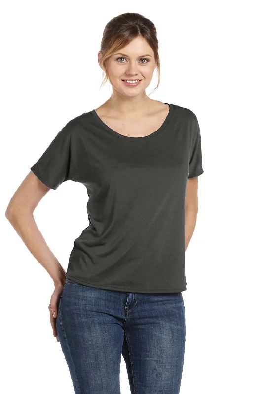 Bella + Canvas Womens Slouchy Short Sleeve Wide Neck T-Shirt - Black Marble