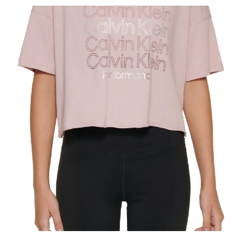 Calvin Klein Women's Logo T-Shirt Pink Size X-Large