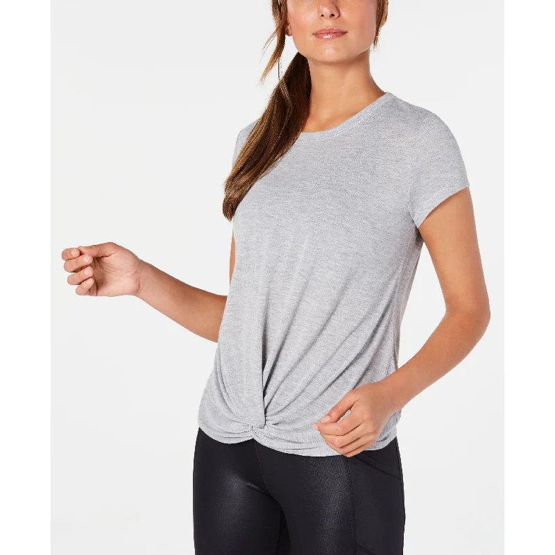 Calvin Klein Women's Performance Twist Front T-Shirt Gray Size Xx-Large