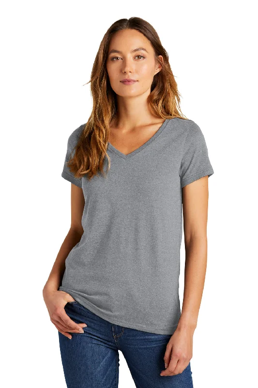 District Womens The Concert Short Sleeve V-Neck T-Shirt - Heather Grey