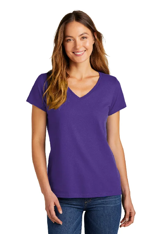 District Womens The Concert Short Sleeve V-Neck T-Shirt - Purple