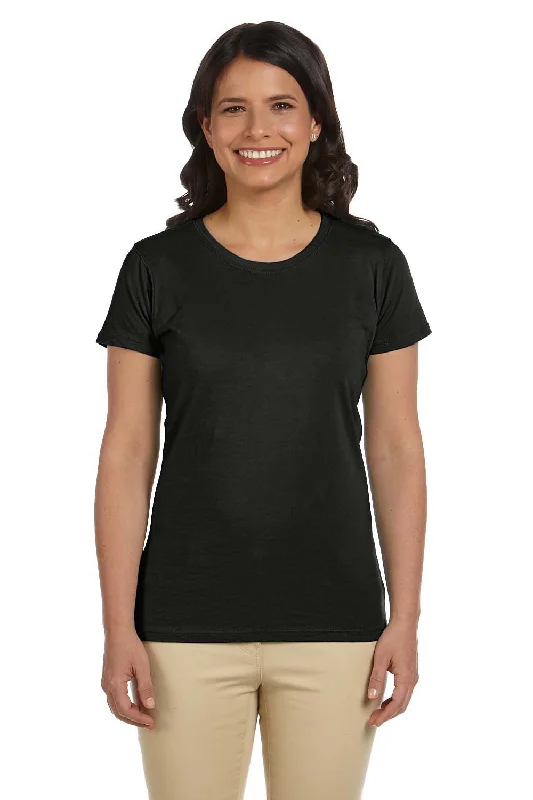 Econscious Womens Heather Sueded Short Sleeve Crewneck T-Shirt - Black