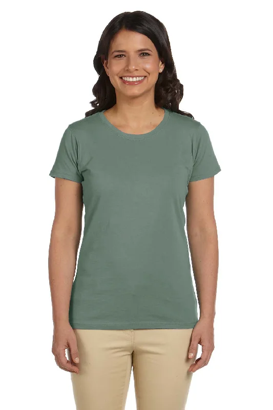 Econscious Womens Heather Sueded Short Sleeve Crewneck T-Shirt - Blue Sage