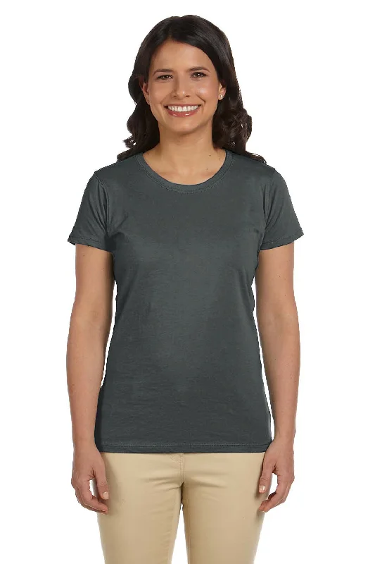 Econscious Womens Heather Sueded Short Sleeve Crewneck T-Shirt - Charcoal Grey