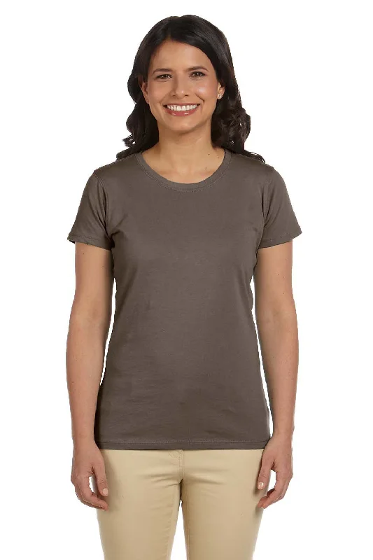 Econscious Womens Heather Sueded Short Sleeve Crewneck T-Shirt - Meteorite Brown