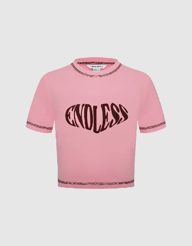 Endless Printed Crew Neck Skinny T-Shirt