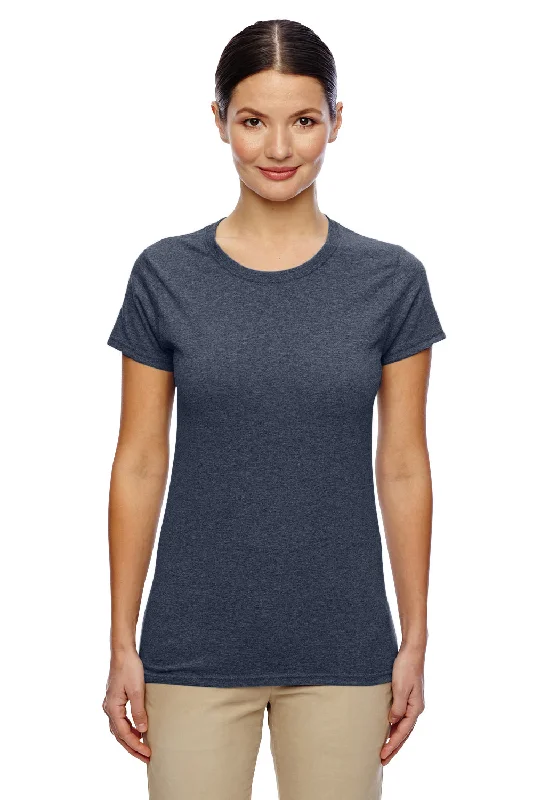 Gildan Womens Short Sleeve Crewneck T-Shirt - Heather Navy Blue