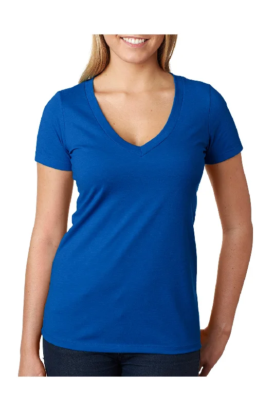 Next Level Womens CVC Jersey Short Sleeve V-Neck T-Shirt - Royal Blue - Closeout