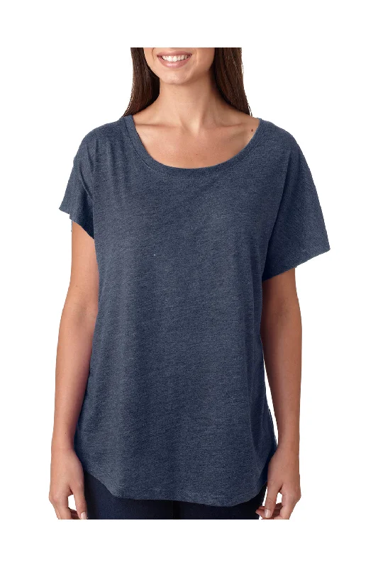 Next Level Womens Dolman Jersey Short Sleeve Scoop Neck T-Shirt - Indigo Blue