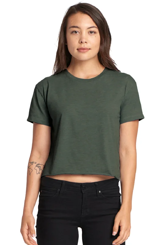 Next Level Womens Festival Cali Crop Short Sleeve Crewneck T-Shirt - Royal Pine Green