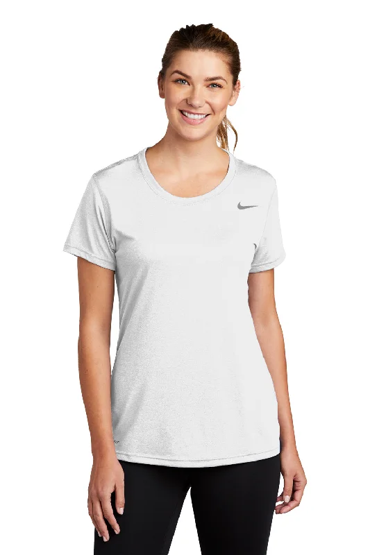 Nike Womens Legend Dri-Fit Moisture Wicking Short Sleeve Crewneck T-Shirt - White