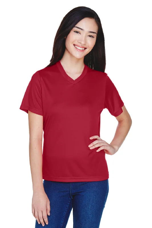 Team 365 Womens Zone Performance Moisture Wicking Short Sleeve V-Neck T-Shirt - Scarlet Red