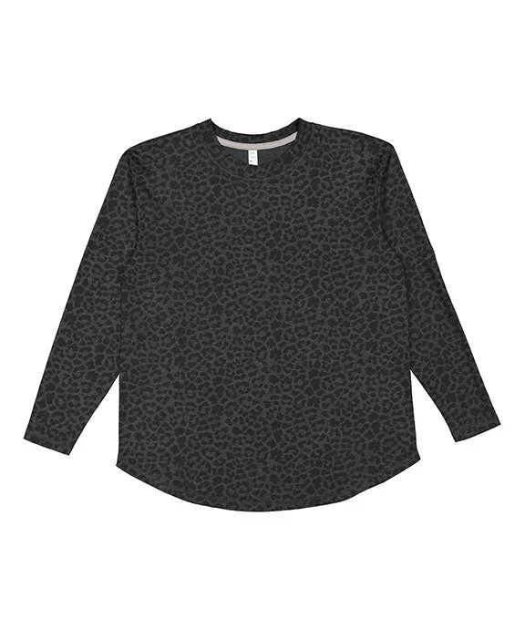 3508 - LAT Ladies Relaxed Long Sleeve T-Shirt | Black Leopard