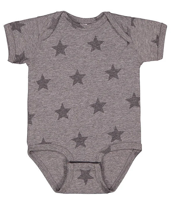 4329 - Code Five Infant Five Star Bodysuit | Granite Heather Star