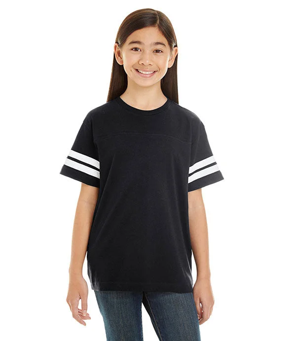 6137 - LAT Youth Football Fine Jersey T-Shirt | Black/White