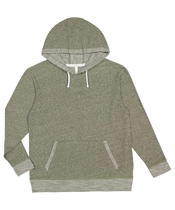 6779 - LAT Adult Harborside Melange French Terry Hooded Sweatshirt | Military Green Mlnge